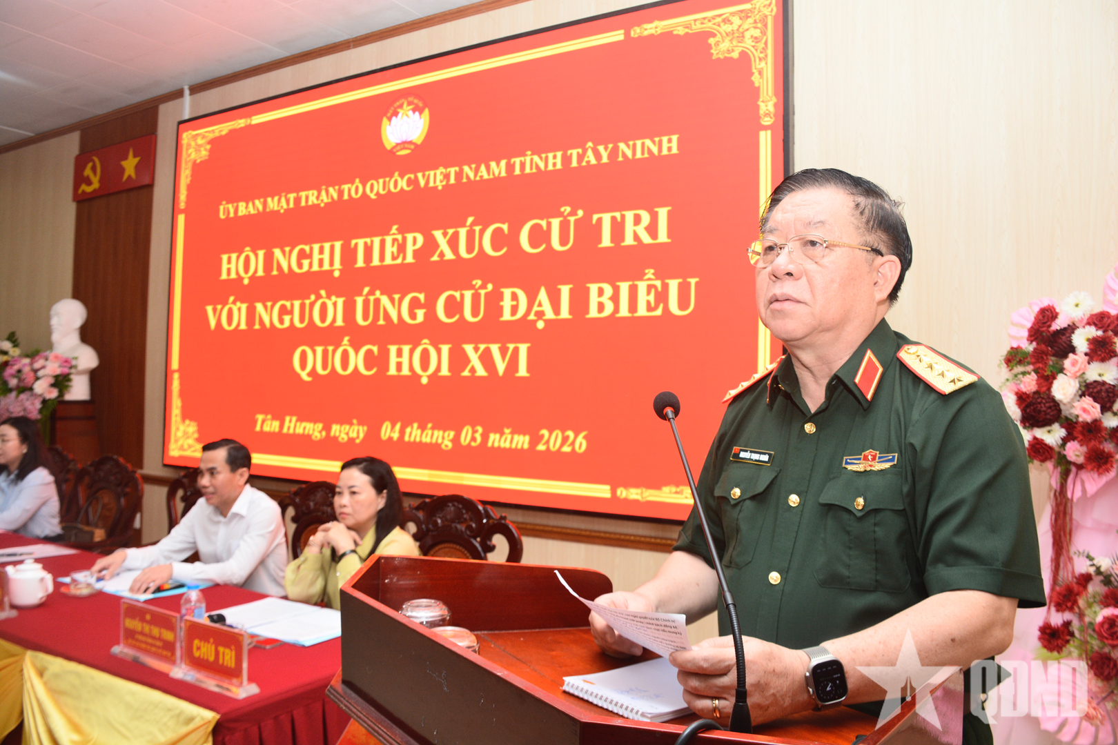 Đại tướng Nguyễn Trọng Nghĩa dự Hội nghị tiếp xúc cử tri hai xã Tân Hưng và Vĩnh Hưng (Tây Ninh)